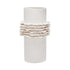 Stoneware Vase w/ Ruffles, Matte Cream Color