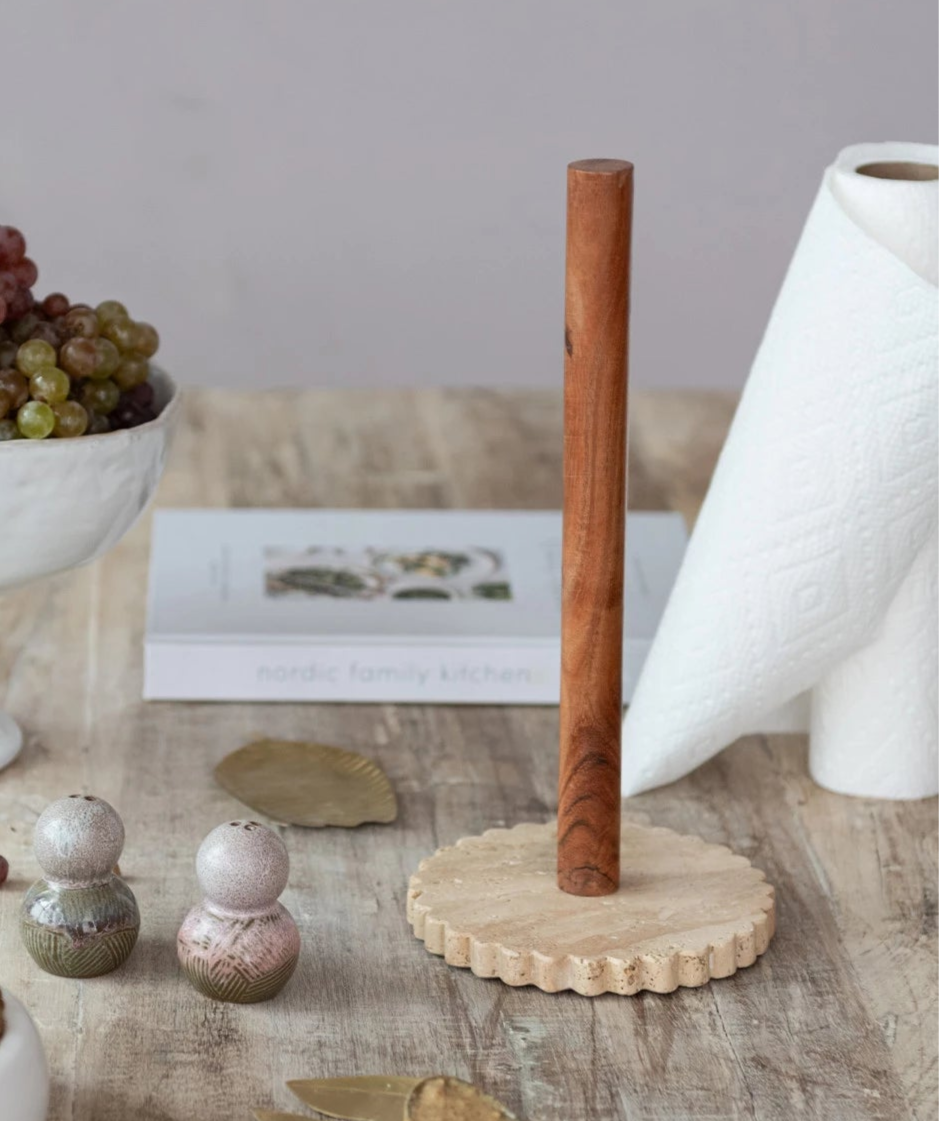 Acacia Wood Paper Towel Holder