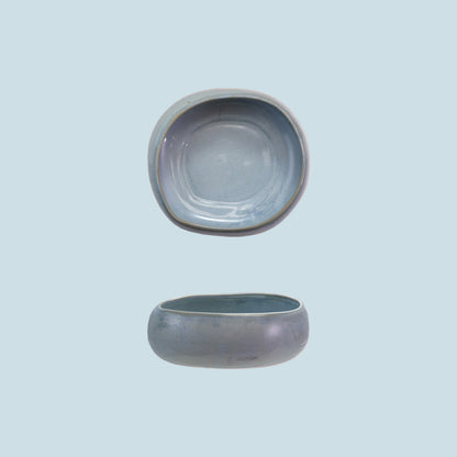 Stoneware Organic Shaped Bowl, Reactive Glaze (Each One Will Vary)