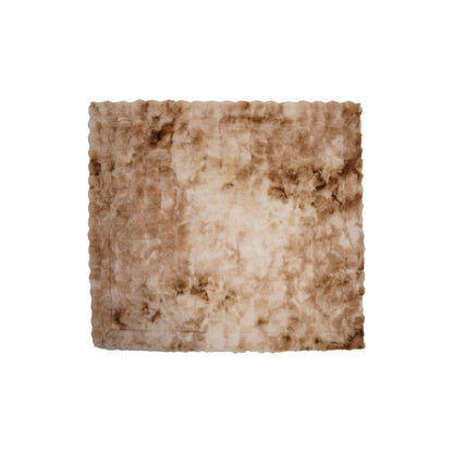 60&quot;L x 50&quot;W Faux Fur Throw with Acid Wash Effect &amp; Velvet Back