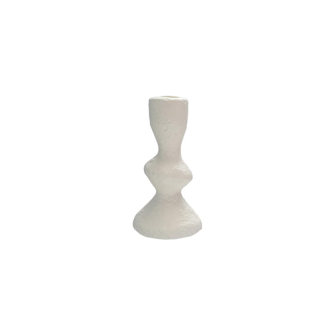 Cast Iron Taper Holder, Volcano Finish, Ivory Color