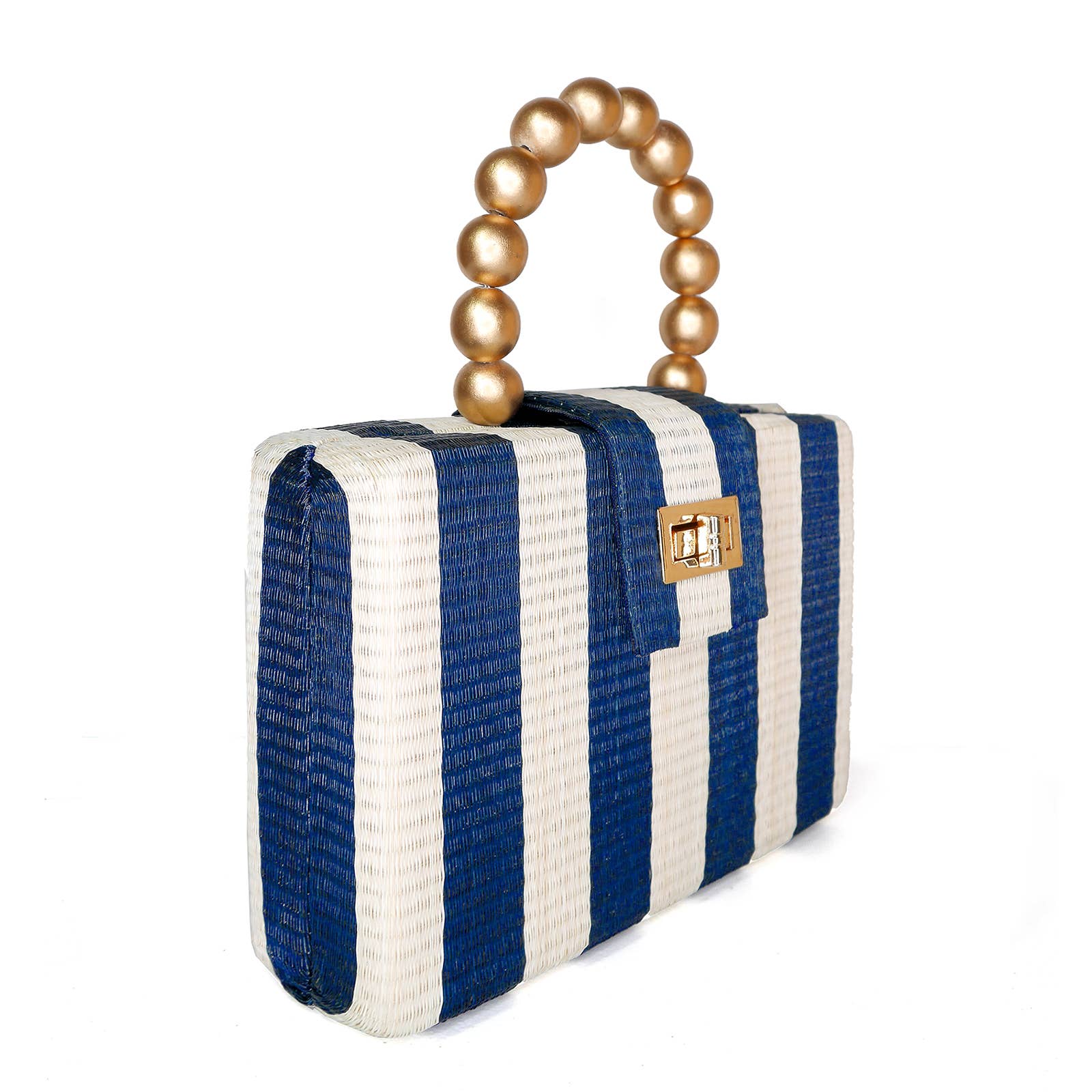 Louisa Clutch in Navy Stripe