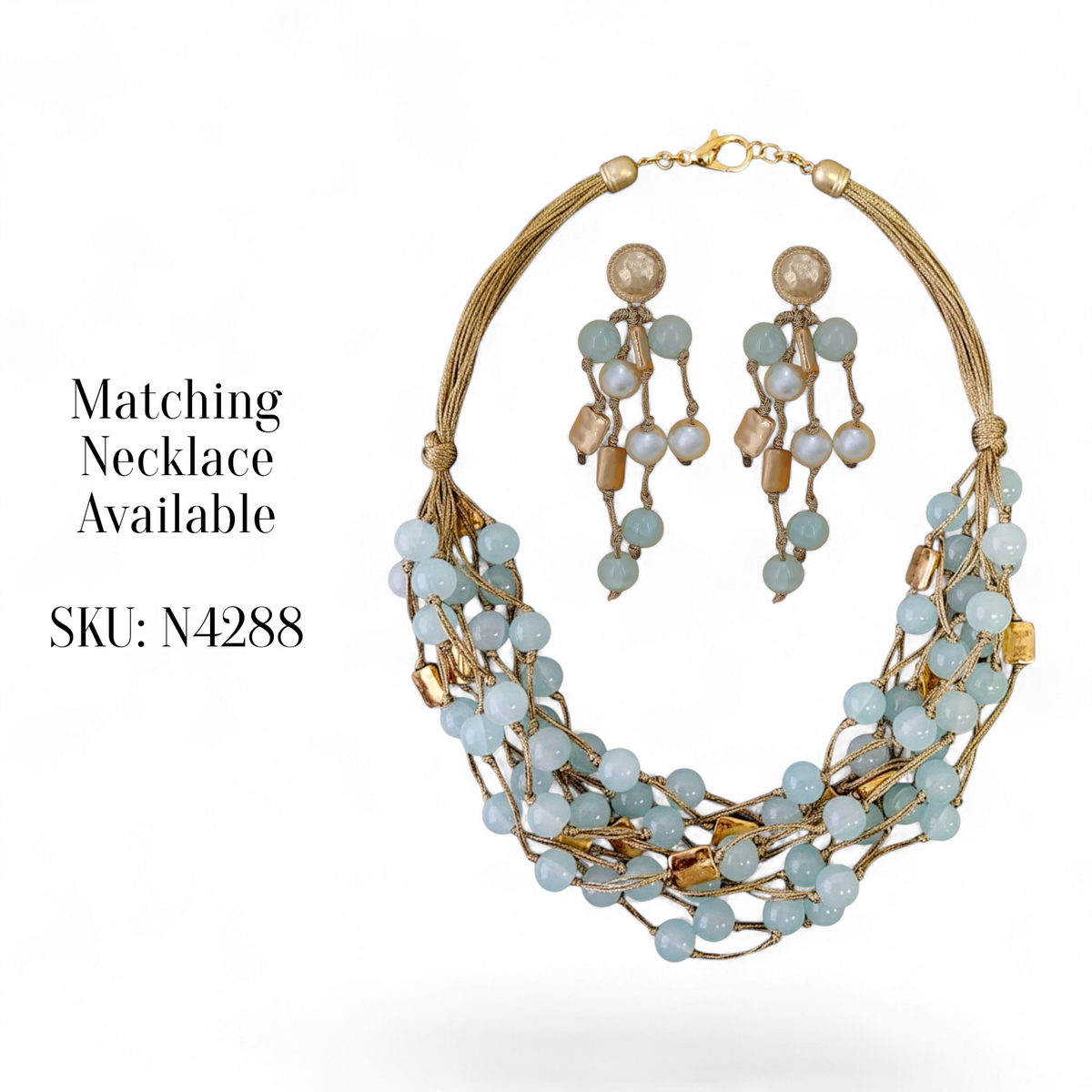 Blue &amp; Pearl Earrings