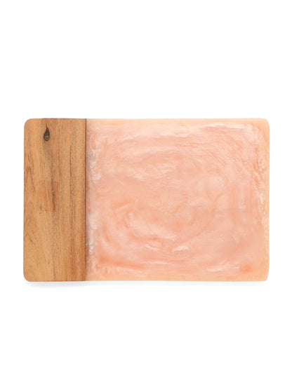 Pink Resin &amp; Wood Cheese Board