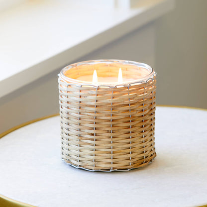 Blue Seaside 2 Wick Handwoven Candle 12oz. Ctn.6 - Salt &amp; Creek