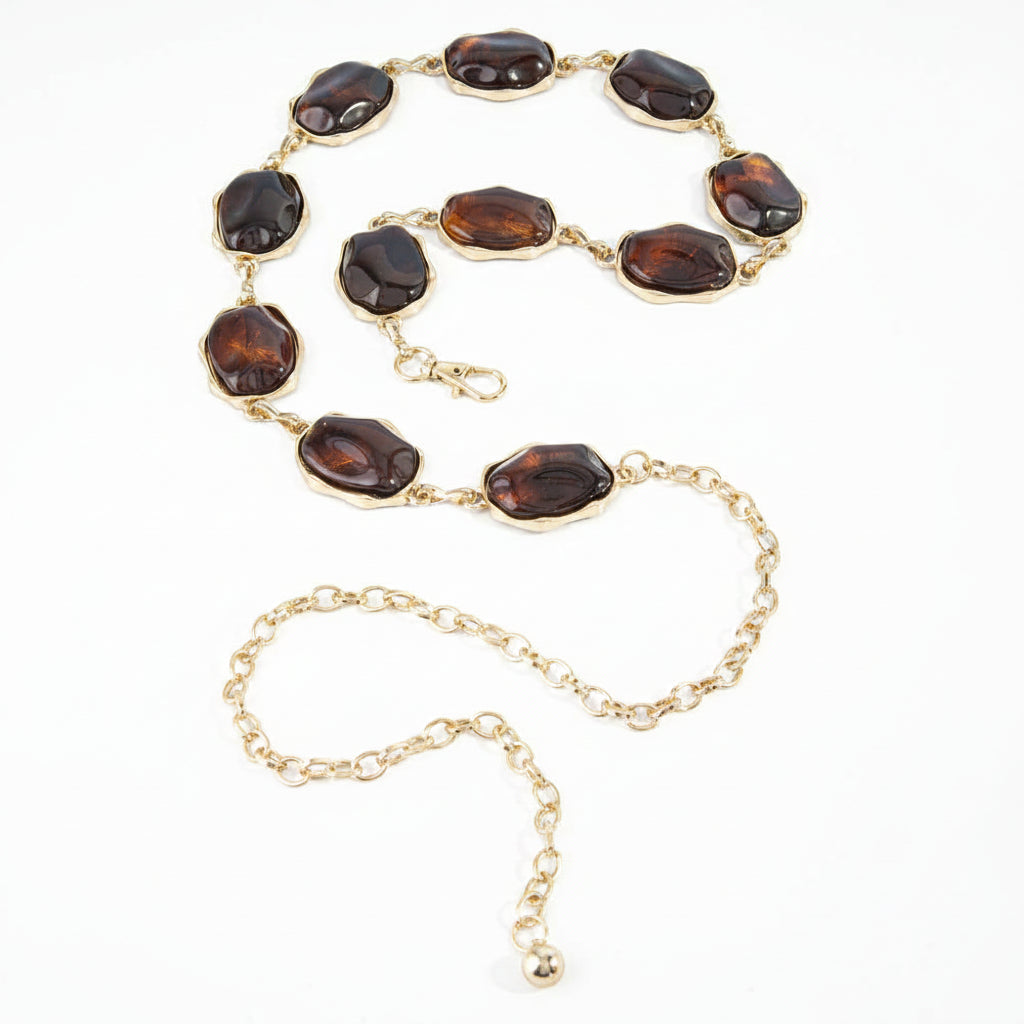 Tortoise Cabochon Gold Chain Belt - Salt &amp; Creek