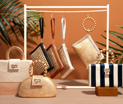 Louisa Clutch in Navy Stripe