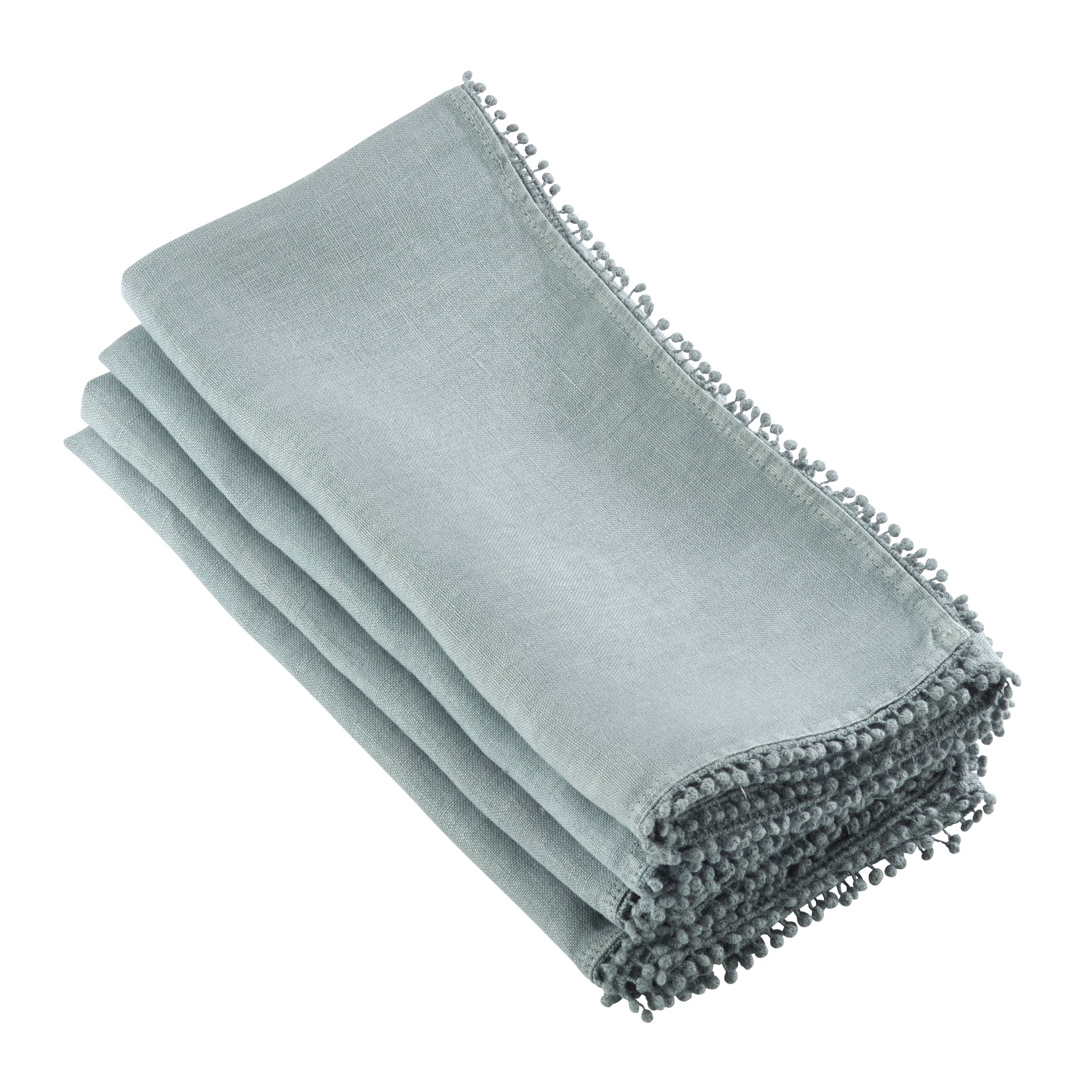Pompom Border Linen Napkin