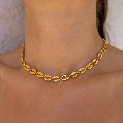 Gold Puka Shell Necklace