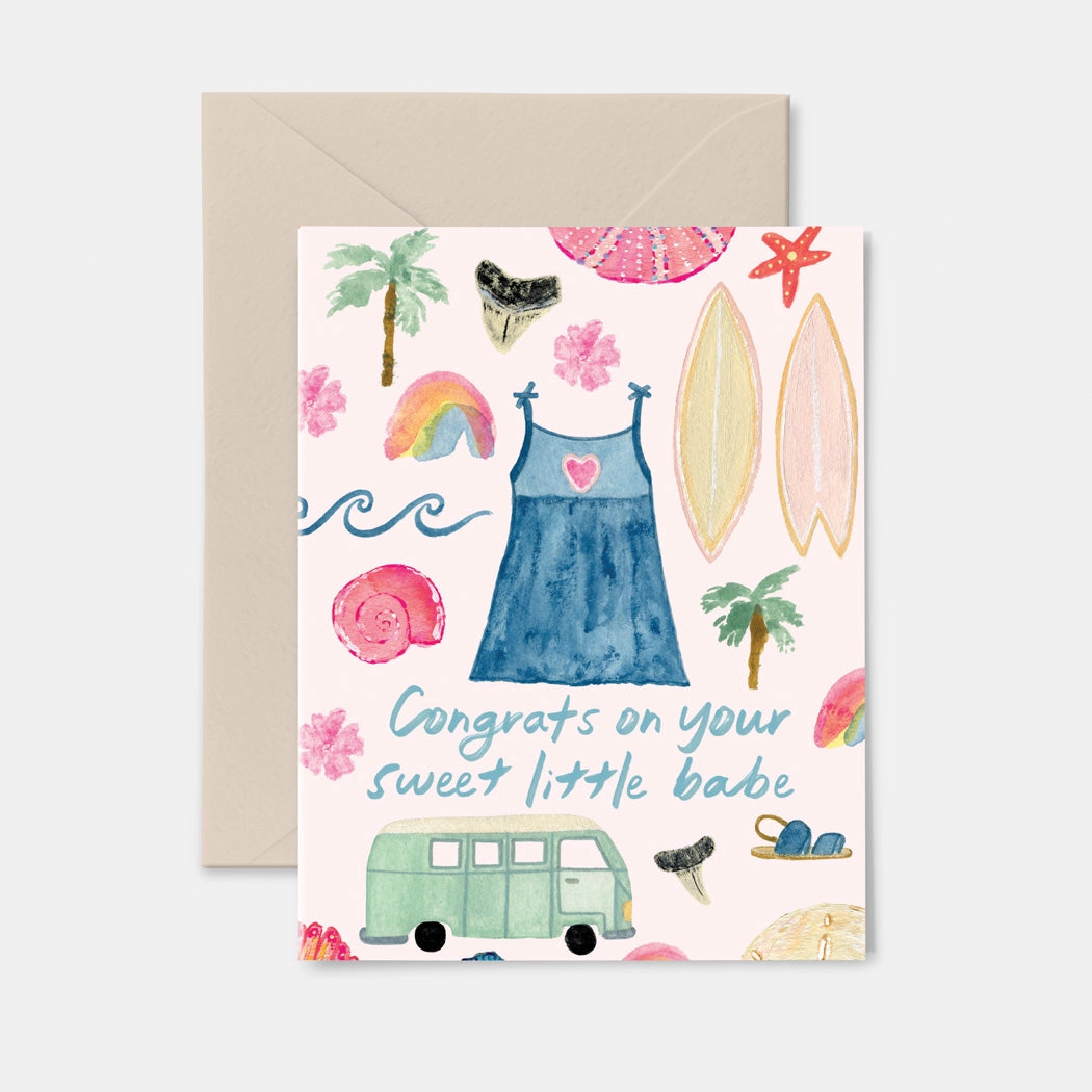 Beach Babe Greeting Card- Baby Girl