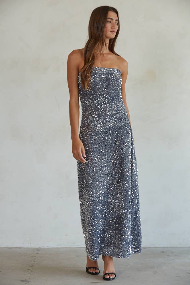 Storm Sequin Strapless Dress