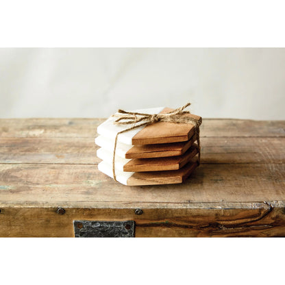 Wood Hexagon Coasters (Set of 4)