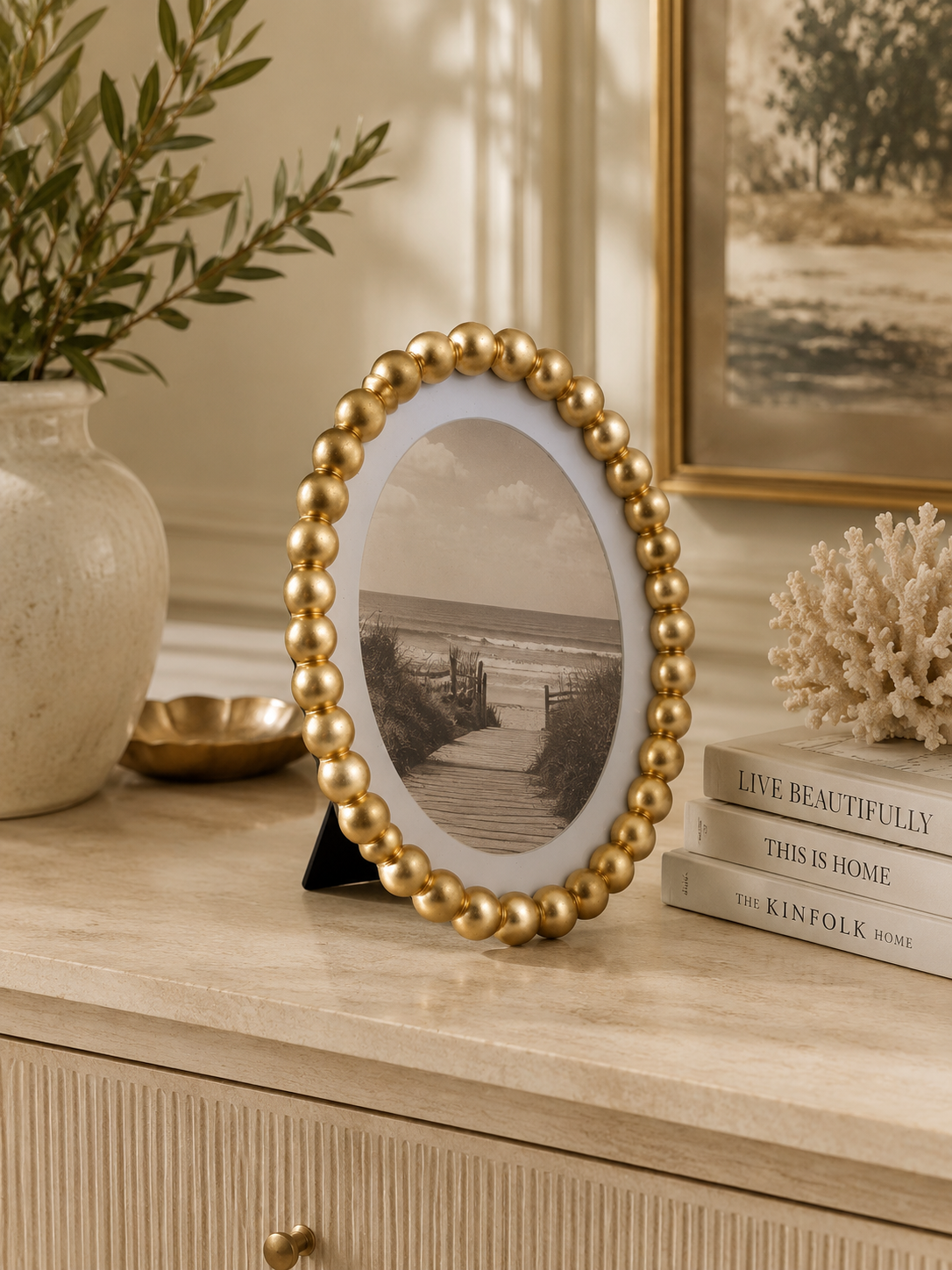 Isla Beaded Oval Frame - Salt &amp; Creek