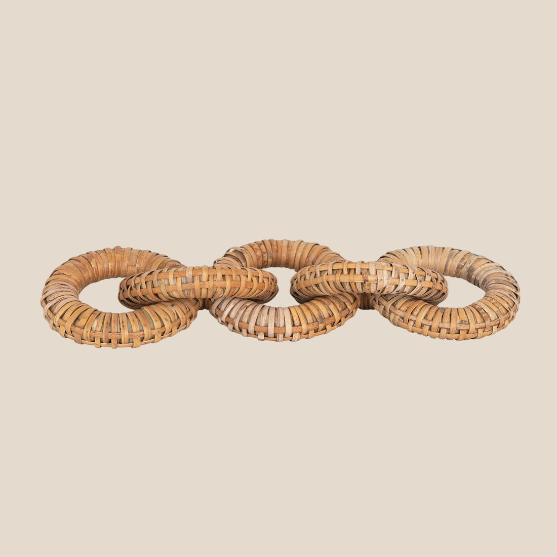 Rattan Wrapped Mango Wood Chain with 5 Links