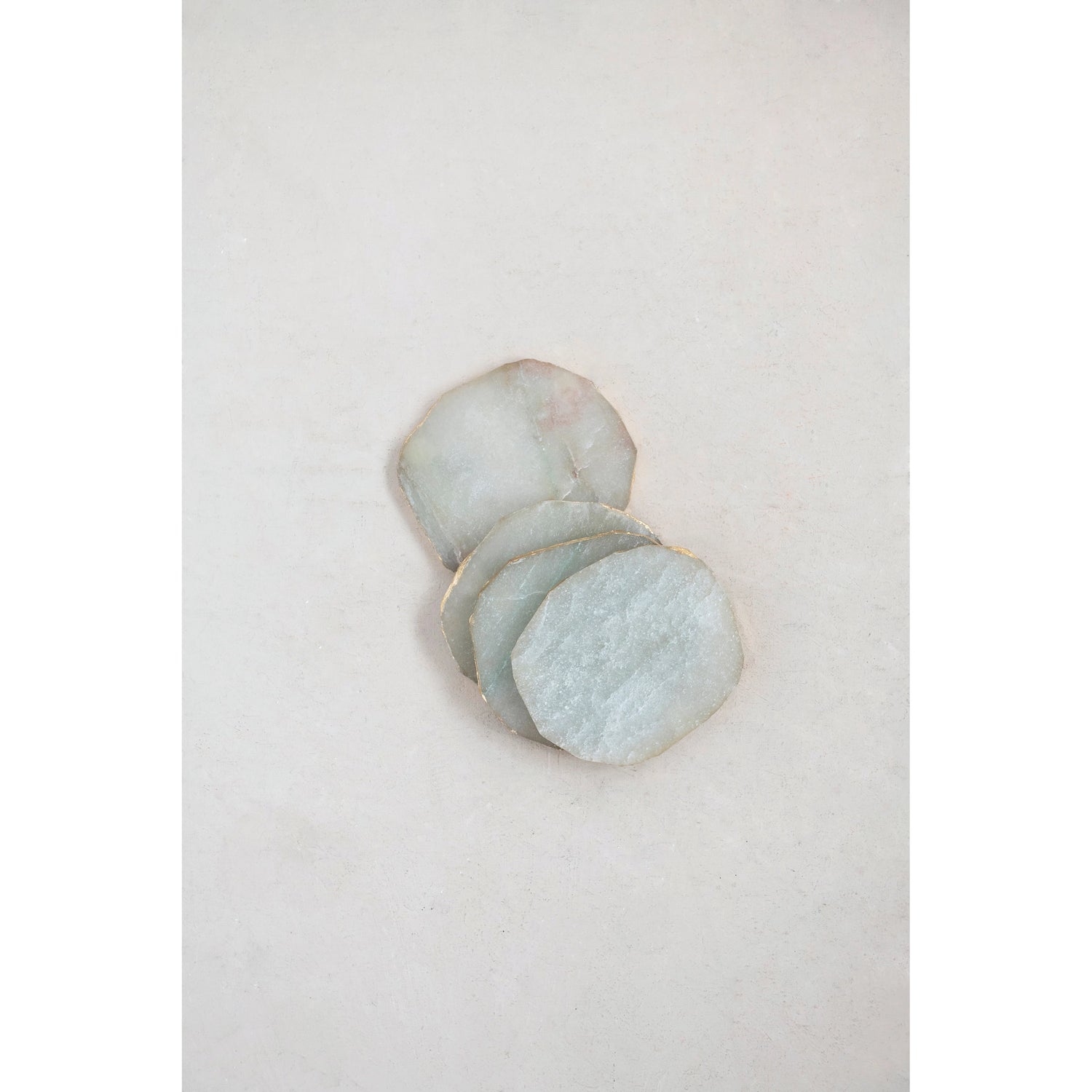 Quartz Coasters with Gold Edge (Set of 4)