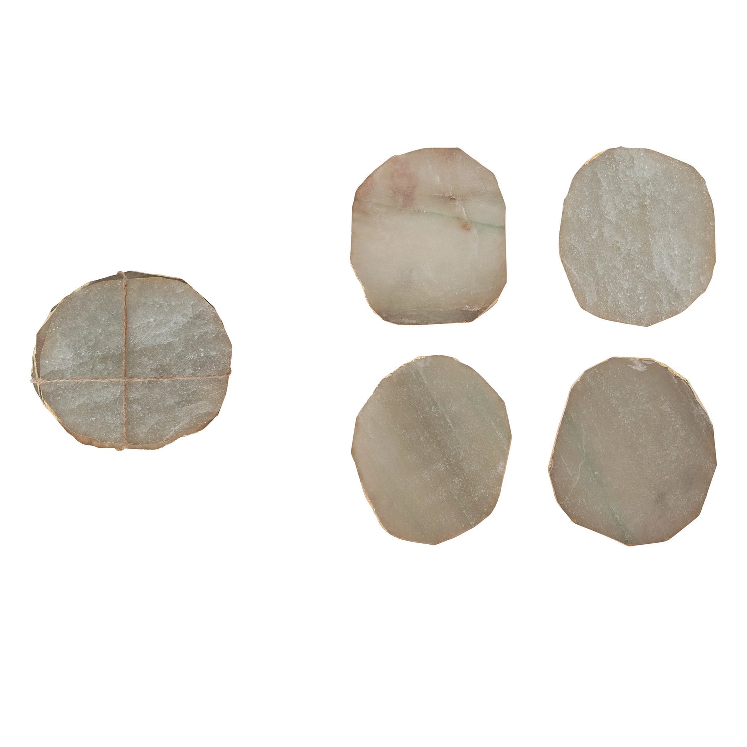 Quartz Coasters with Gold Edge (Set of 4)