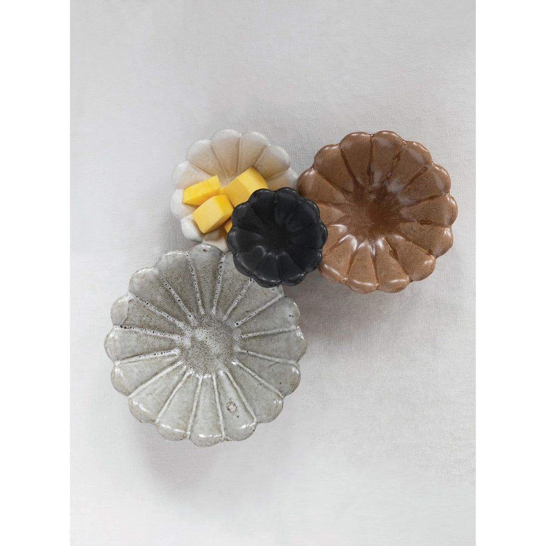 Stoneware Flower Bowls (Set of 4)