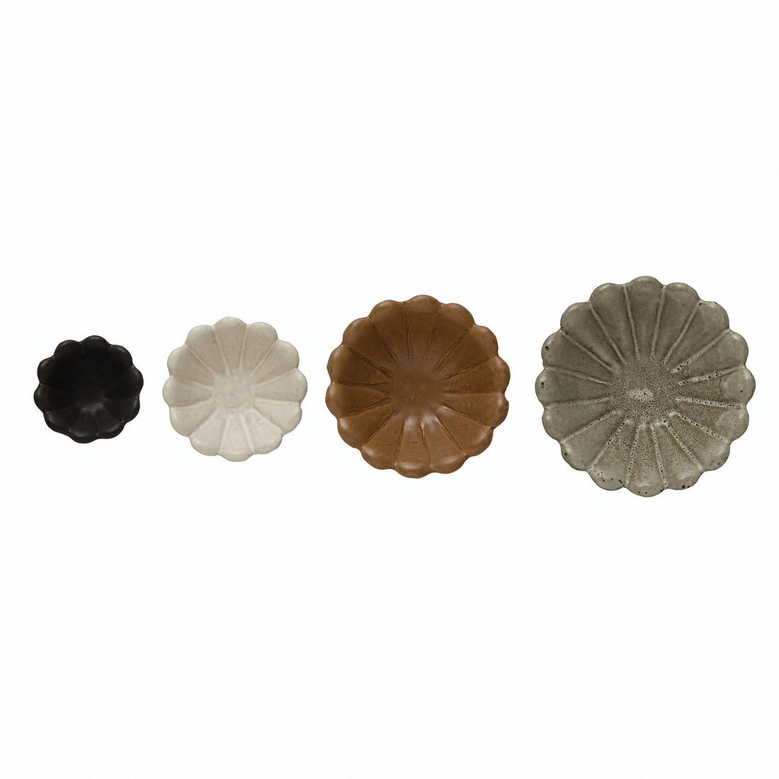Stoneware Flower Bowls (Set of 4)