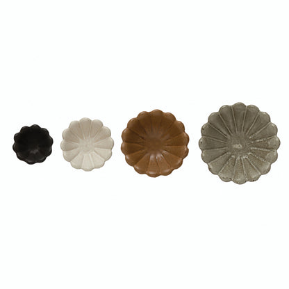 Stoneware Flower Bowls (Set of 4)