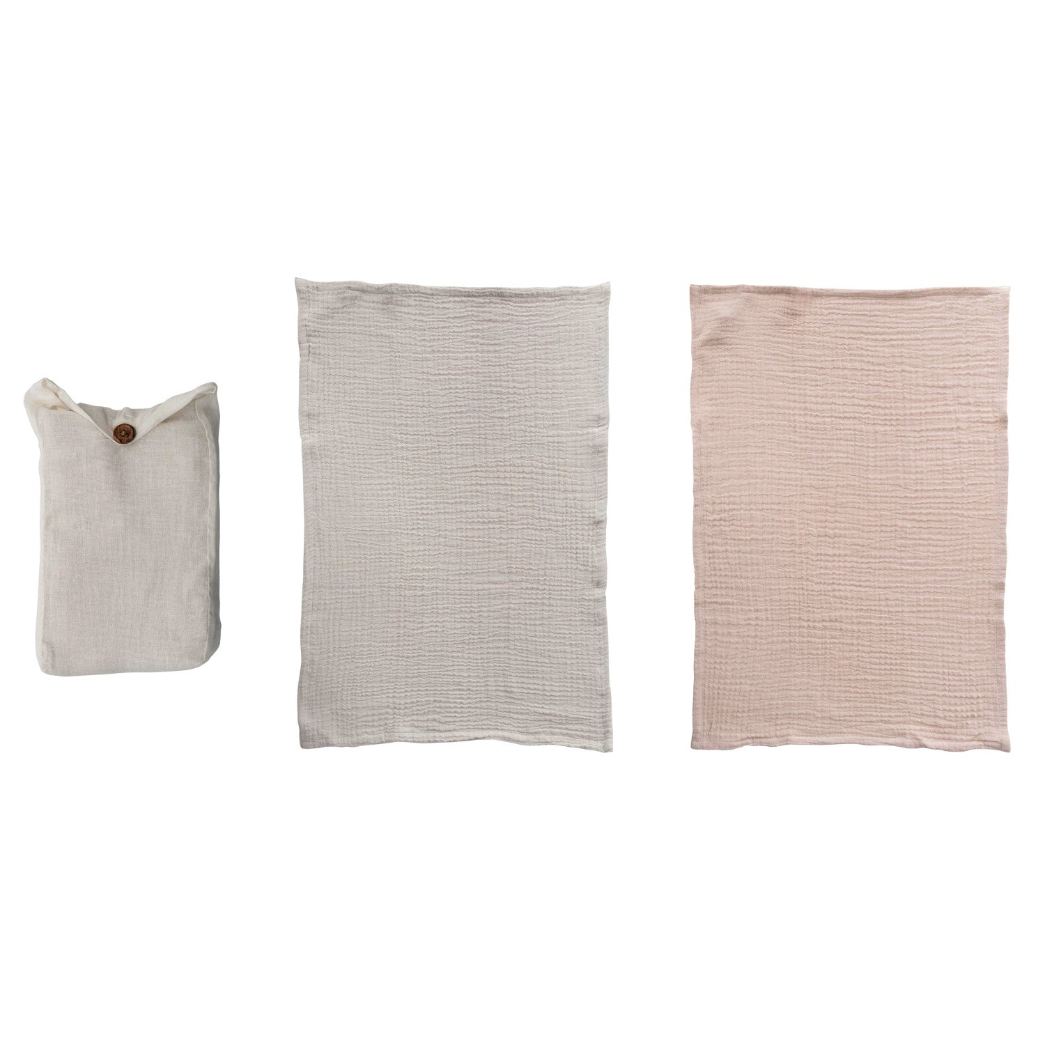 Cotton Double Cloth Tea Towels, Set of 2 in Bag