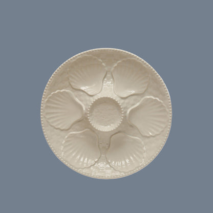 Stoneware Oyster Plate, Matte White