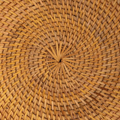 Woven Rattan Footed Bowl