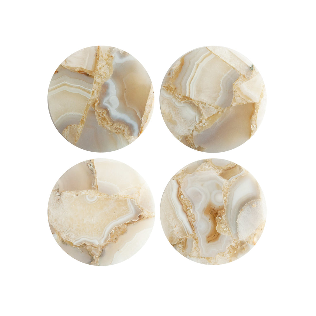 Agate Coasters, Set of 4 (Each One Will Vary)