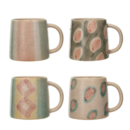 24 oz. Hand-Painted Terra-cotta Mug, 4 Styles (Each One Will Vary)