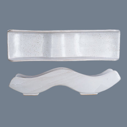 Stoneware Wave Tray, Reactive Glaze (Each One Will Vary)