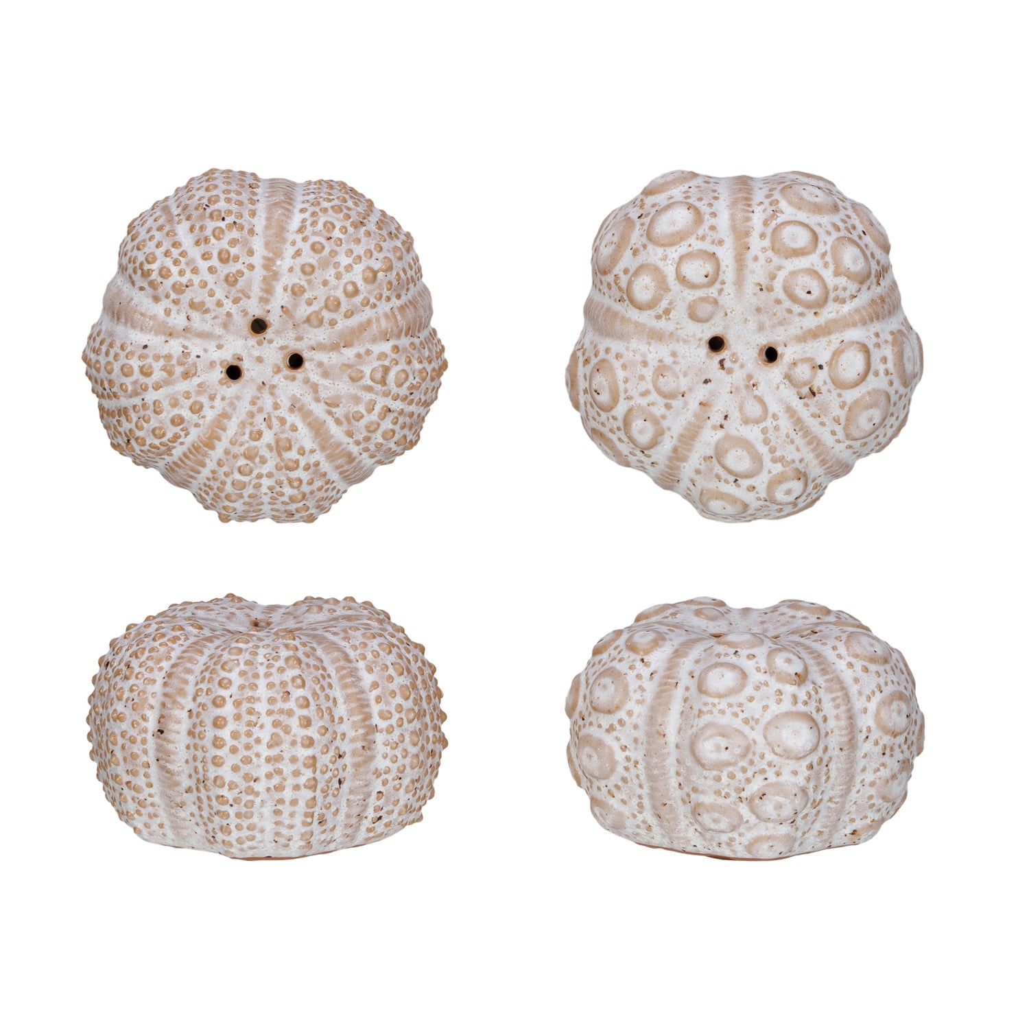 Stoneware Sea Urchin Shaped Salt &amp; Pepper Shakers, Set of 2 (Each One Will Vary)