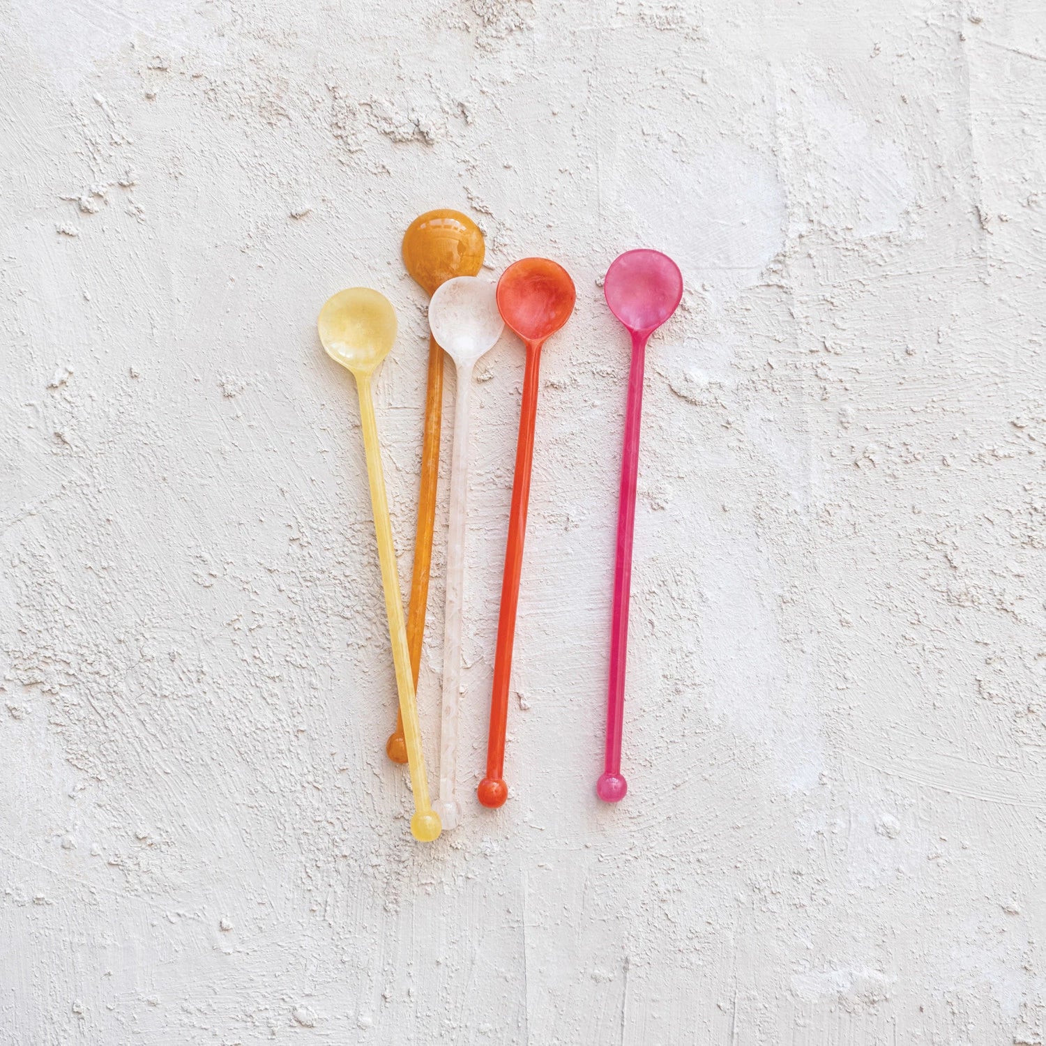 Sunset Resin Cocktail Spoons, Set of 5