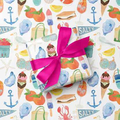 East Coast Summer Gift Wrap | East Coast Icons Gift Wrap - Salt &amp; Creek