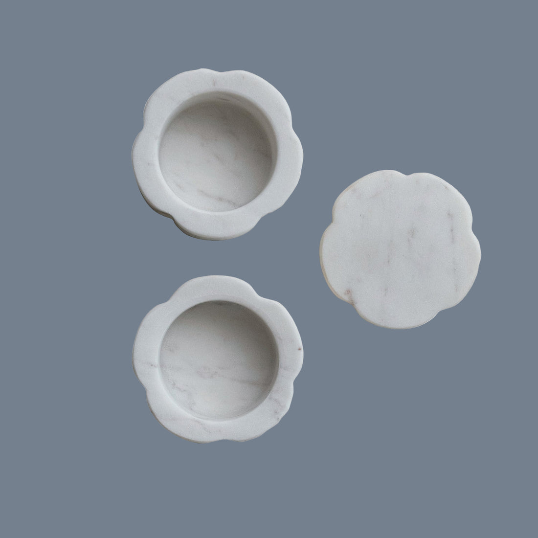 Marble Scalloped Stackable Pot