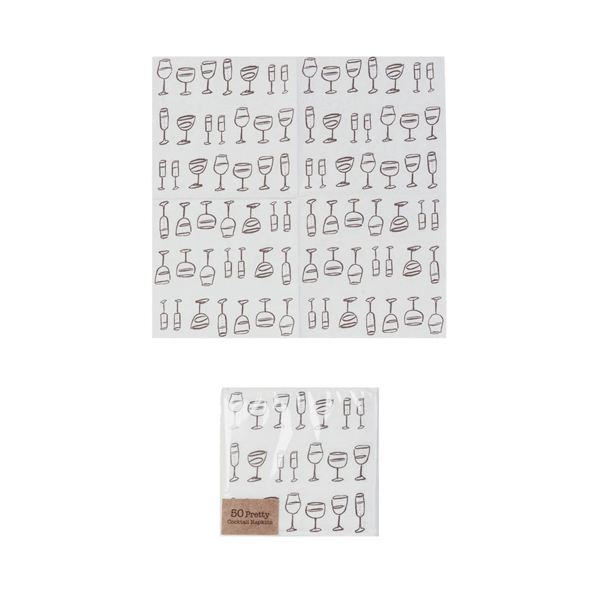 Wine Art Cocktail Napkins - Salt & Creek