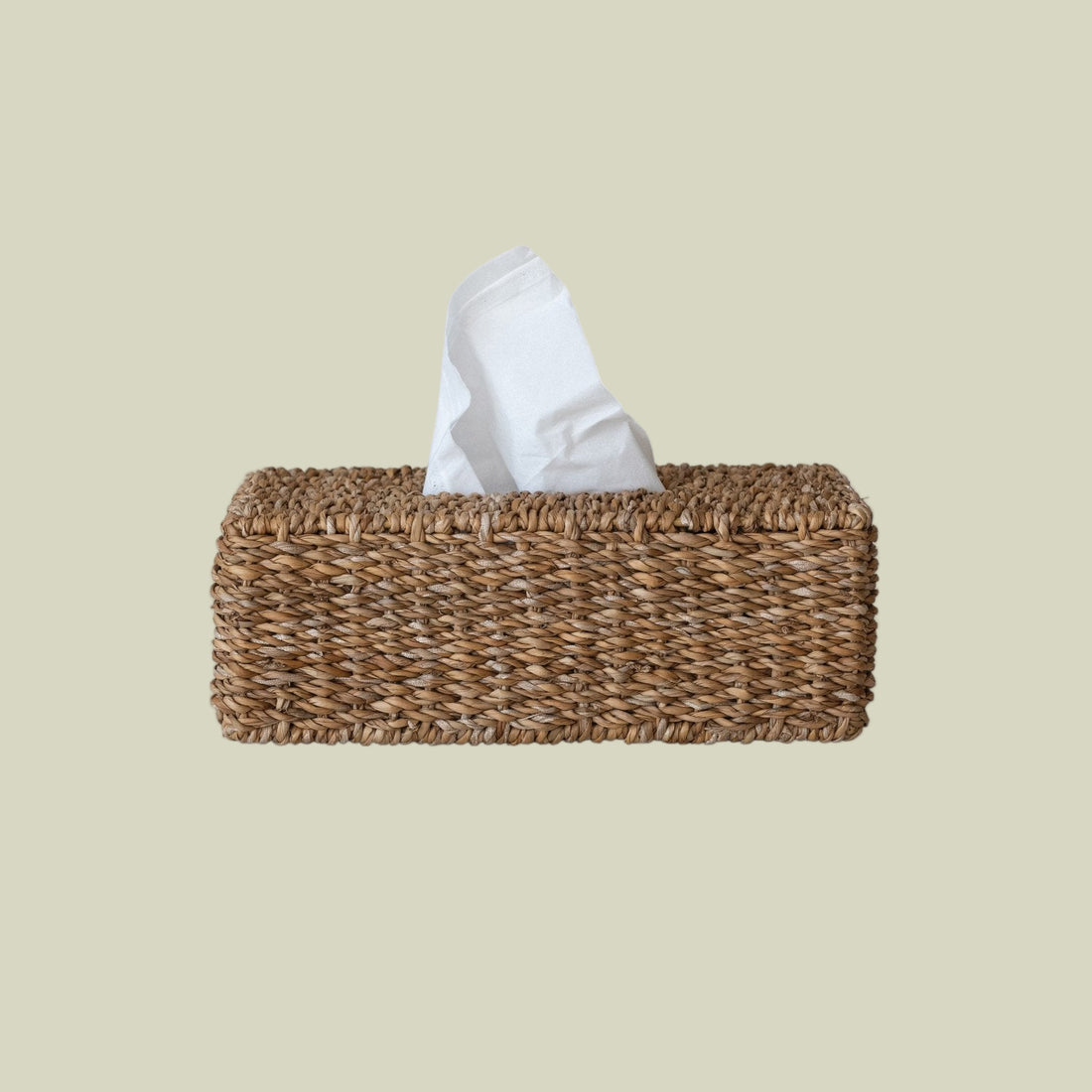 Hand-Woven Seagrass Tissue Box Cover, Natural