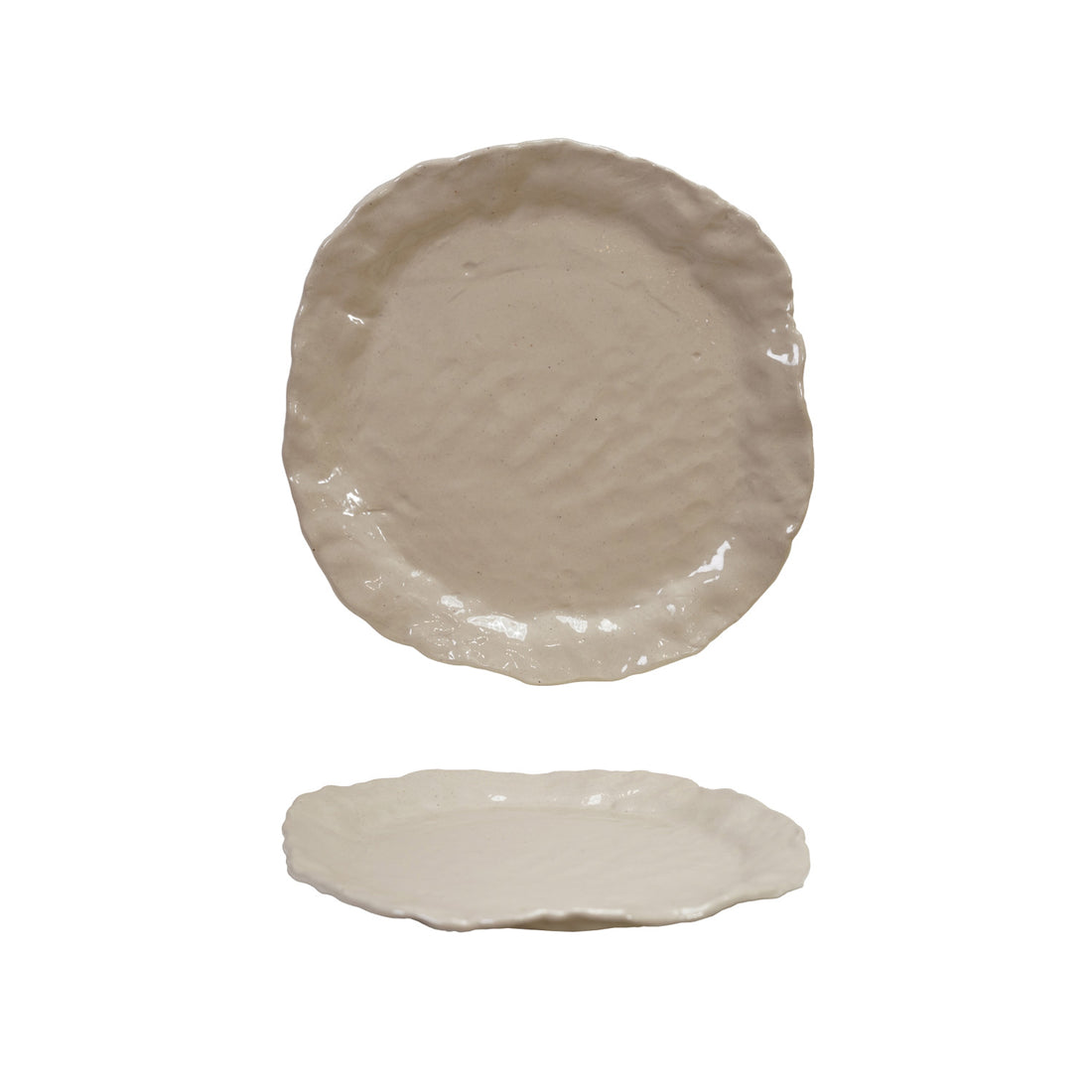 Stoneware Plate, Cream Color