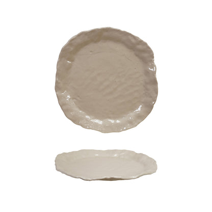 Stoneware Plate, Cream Color