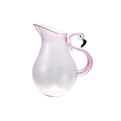 2-1/2 Quart Acrylic Pitcher with Flamingo Handle, Pink &amp; Black