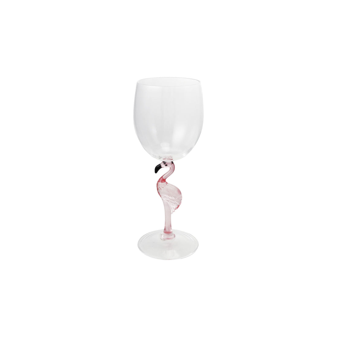 14 oz. Acrylic Wine Glass with Flamingo Stem, Pink &amp; Black
