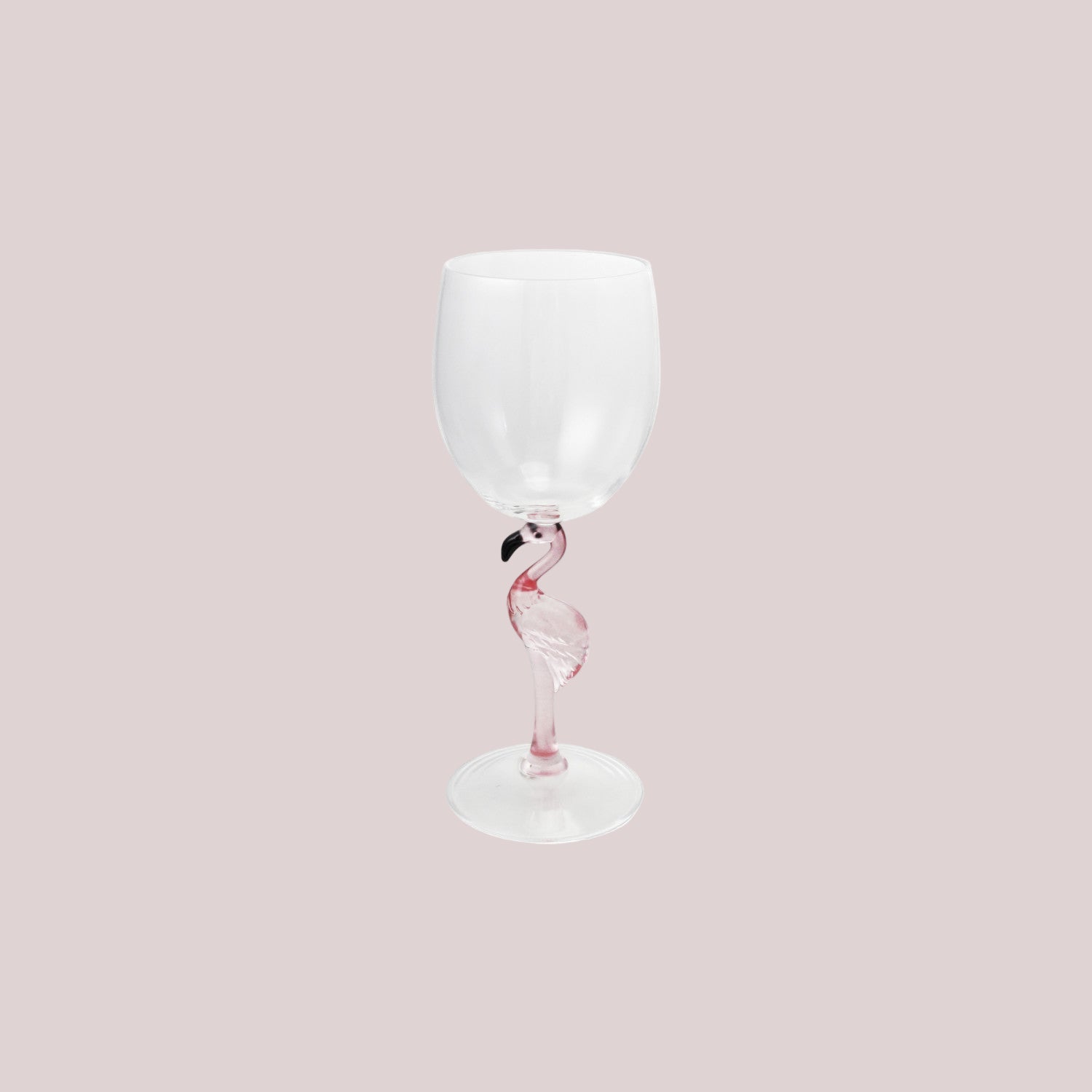 14 oz. Acrylic Wine Glass with Flamingo Stem, Pink &amp; Black