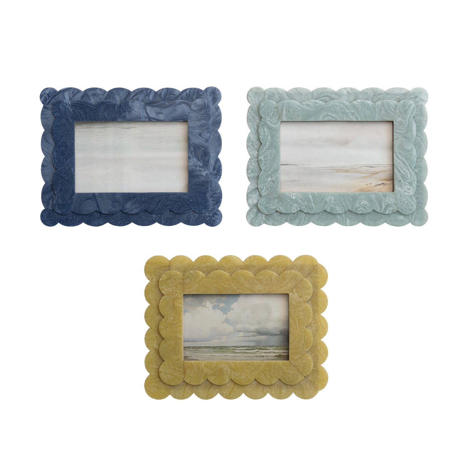 2-Layer Scalloped Photo Frame, 3 Colors (4&quot; x 6&quot; Photo)