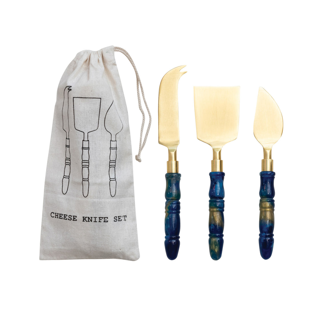 Stainless Steel Cheese Knives Set of 3 in Bag (Each Will Vary)