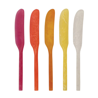 Marbled Resin Canape Knife, 5 Colors