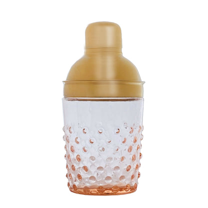 14 oz. Stainless Steel &amp; Hand-Blown Glass Hobnail Cocktail Shaker