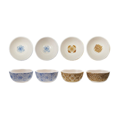 Stoneware Bowl with Tile Pattern, 4 Styles ©