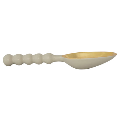 Enameled Aluminum Scoop with Ball Handle, Gold Finish &amp; Mint Color
