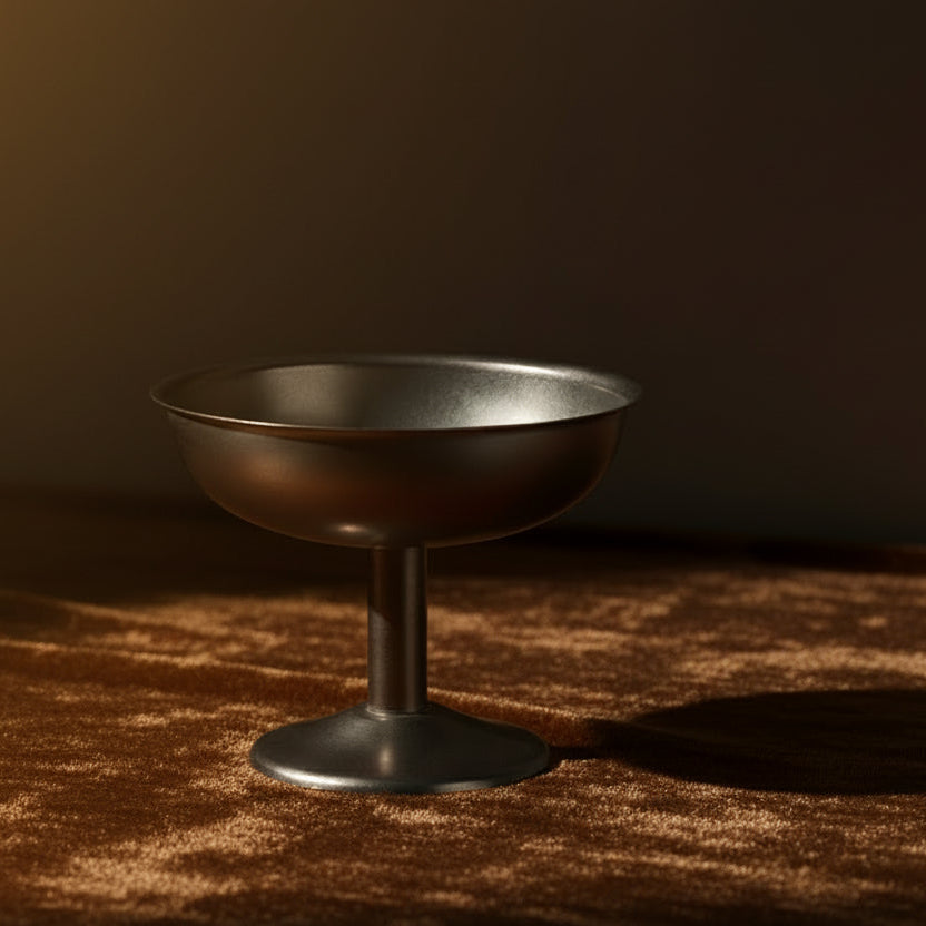 4 oz. Stainless Steel Footed Coupe Glass/Dish, Brushed Pewter Finish