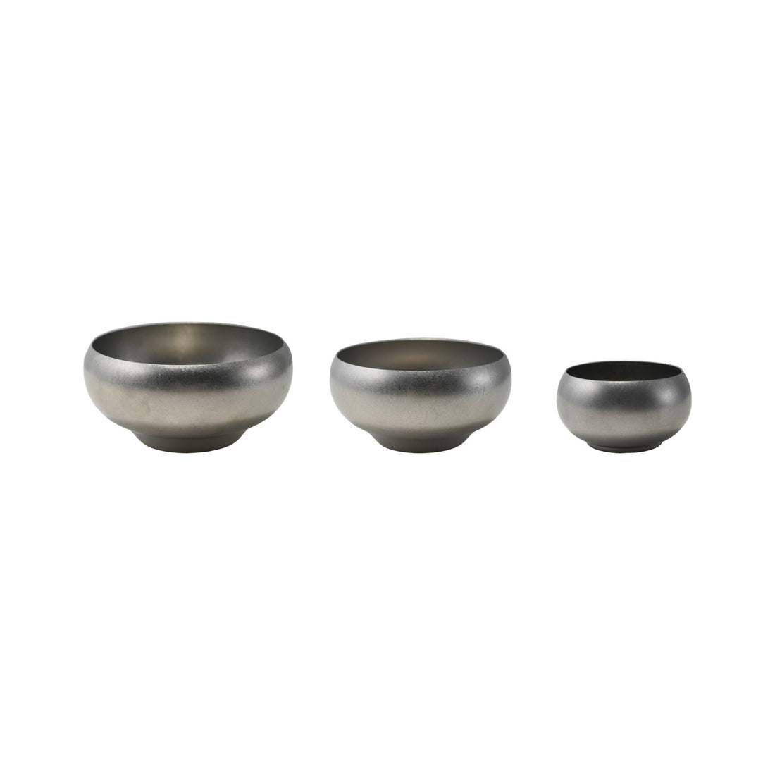 Stainless Steel Nesting Bowls, Brushed Pewter Finish, Set of 3