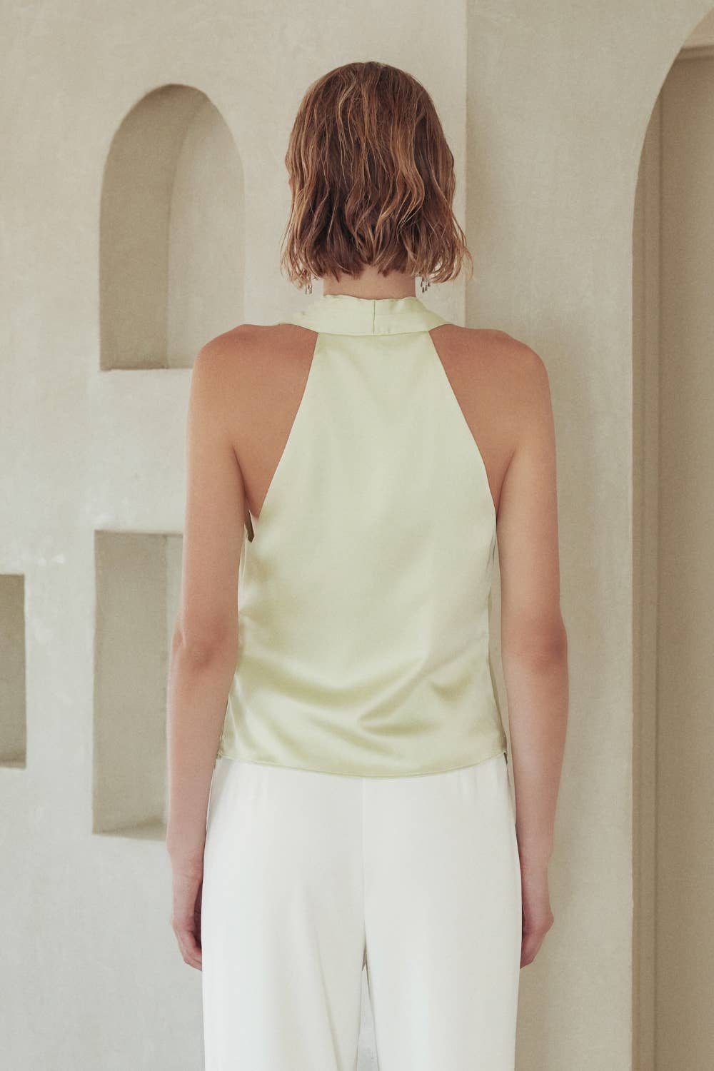 CHIC MINIMALIST V NECK WRAP HALTER NECK TOP-TI6247FO - Salt &amp; Creek