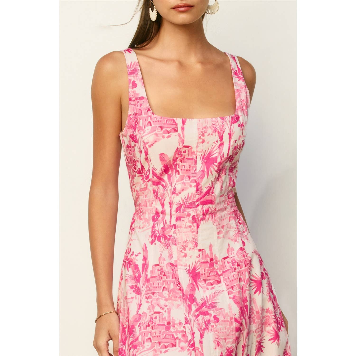 Laguna Palm Square Neck Paneled Dress - Salt &amp; Creek